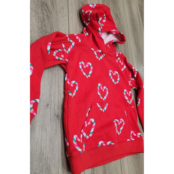 Girls Hoodie Candy Cane Hearts‎ Red Holiday Cabana By Crown & Ivy Christmas 3T - Picture 2 of 6